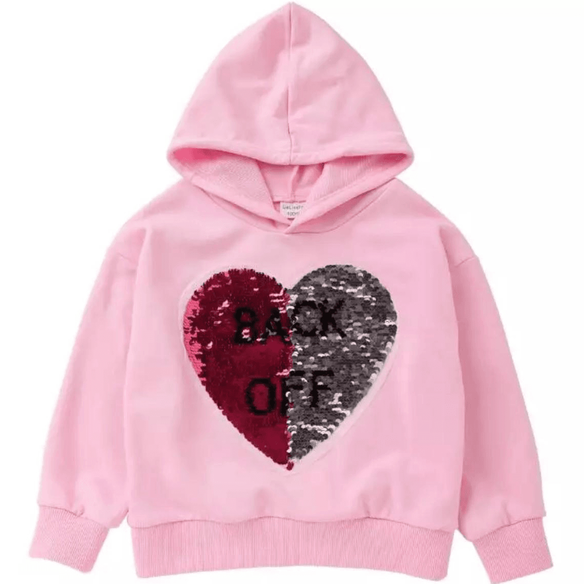 A08- Heart Sequin Sweater Pink