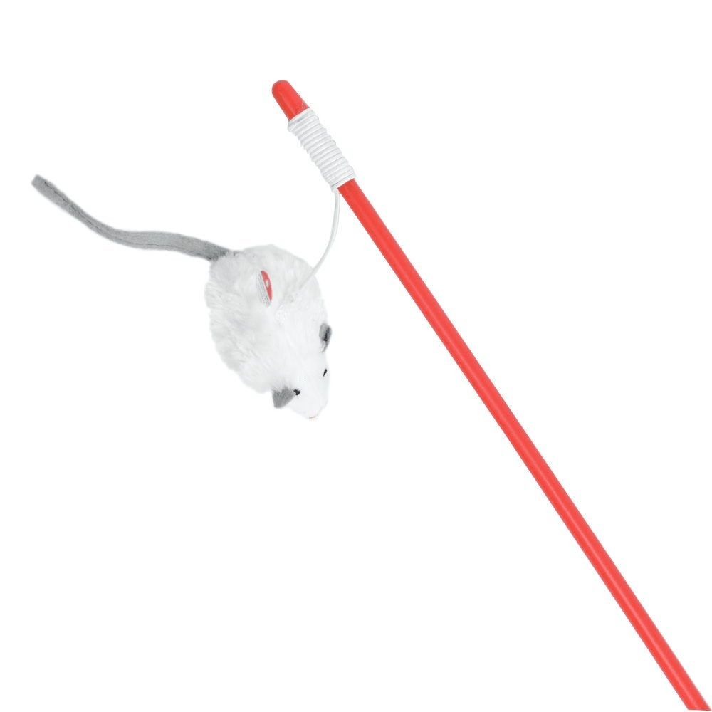 Cat Toy Squeaky Mouse Playing Rod - 47cm