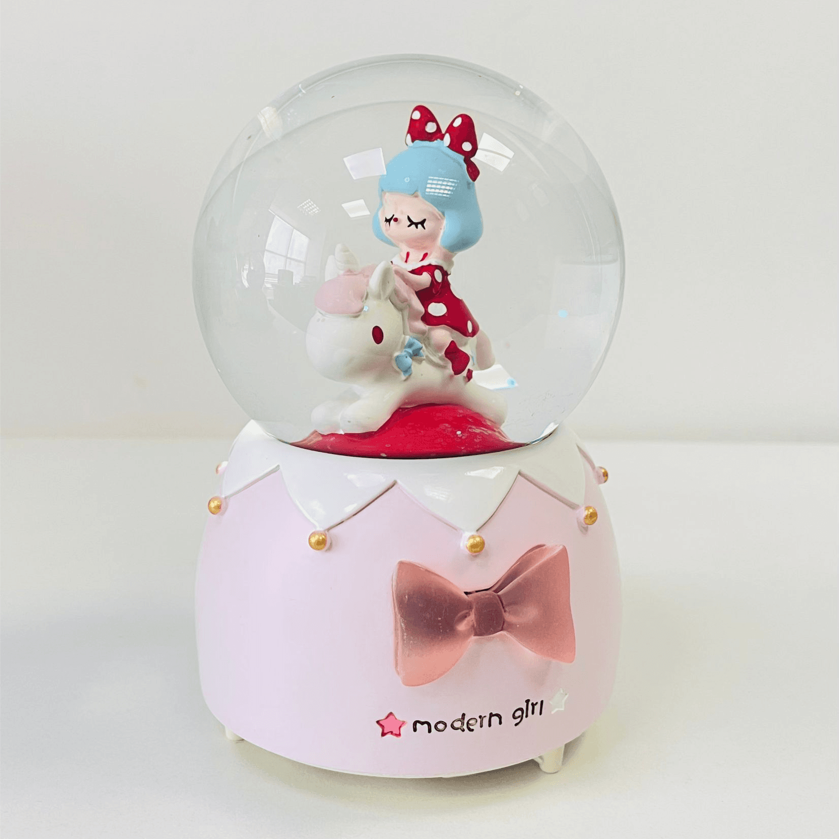 Modern Girl With Unicorn Red Crystal Ball