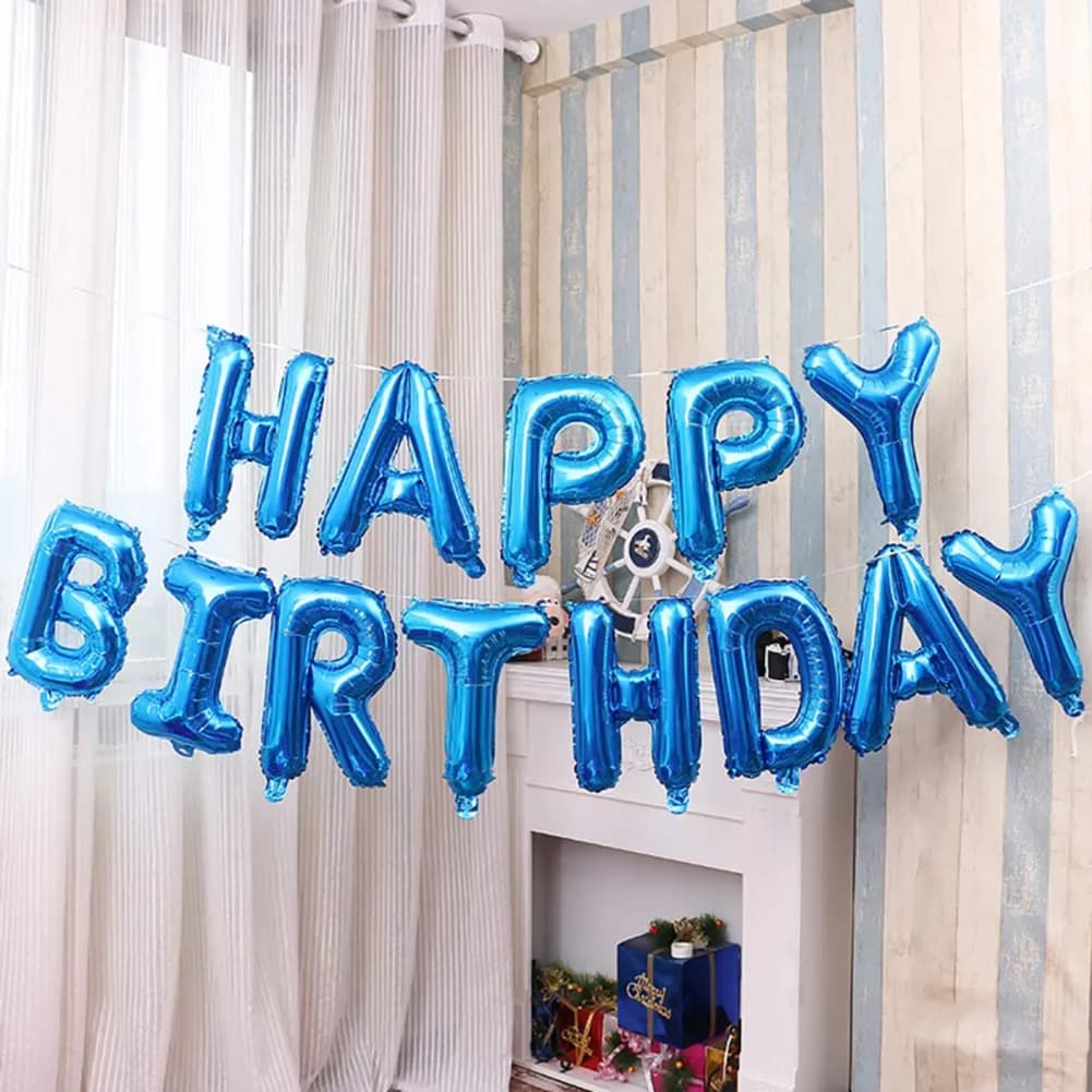 Happy Birthday Blue 16" Balloon Set