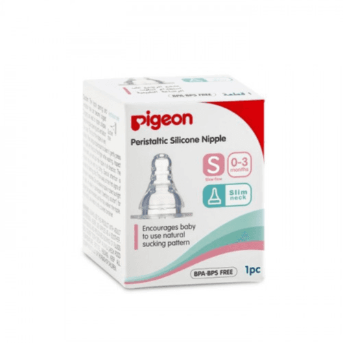 Pigeon Slim Neck Silicone Nipple For 0-3 Months Small 1Pc 17346 