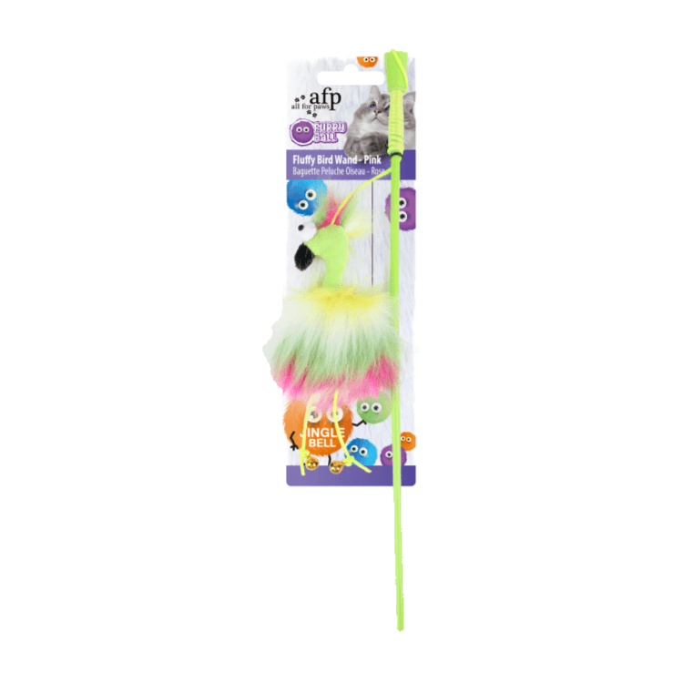 Furry Ball - Fluffy Bird Wand - Pink