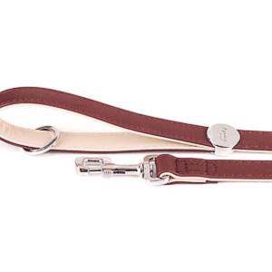 My Family - LEASH LEATHER PURPLE & CREAM (W x L-1.6x110) WHITE BRONZE