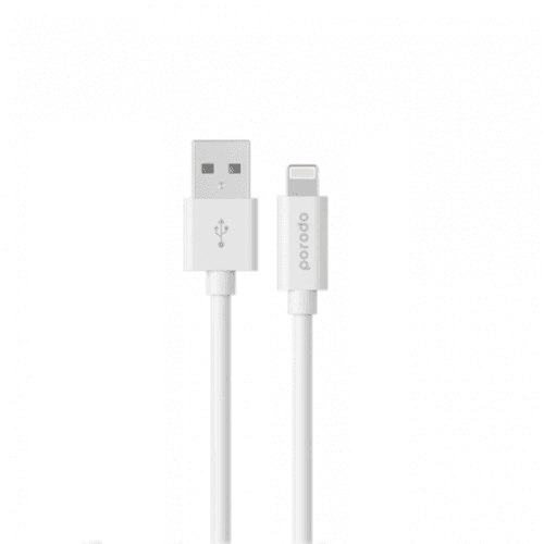 Porodo Pvc Lightning Cable-1.2M-White