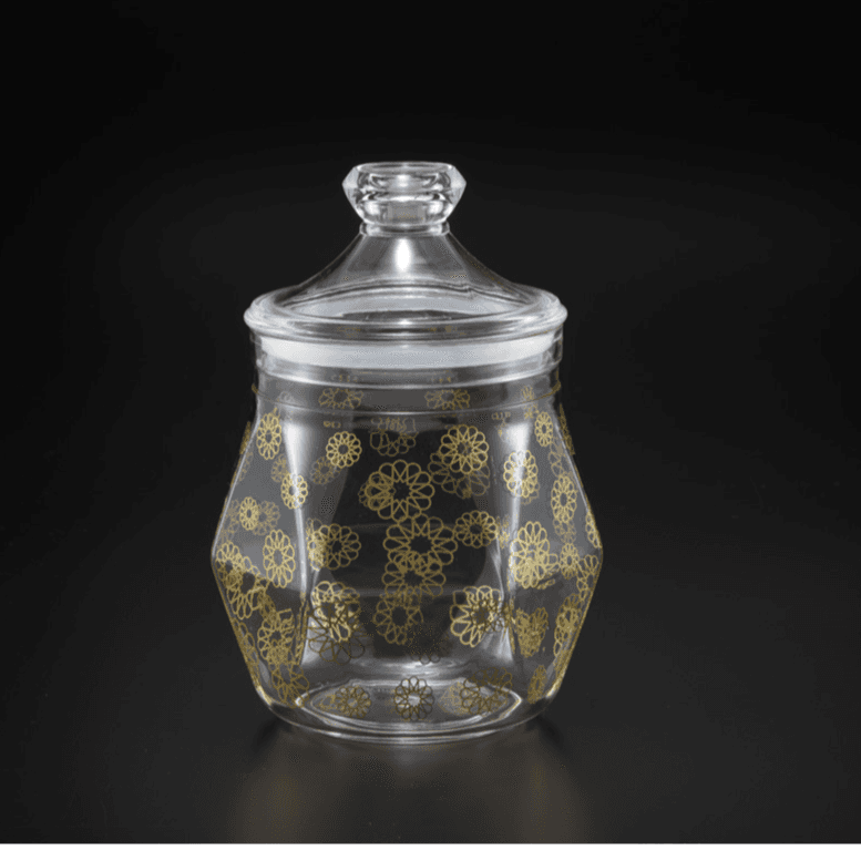 02-702 Acrylic Diamond Jar With Gold Rose-6251882020271 Printing S  