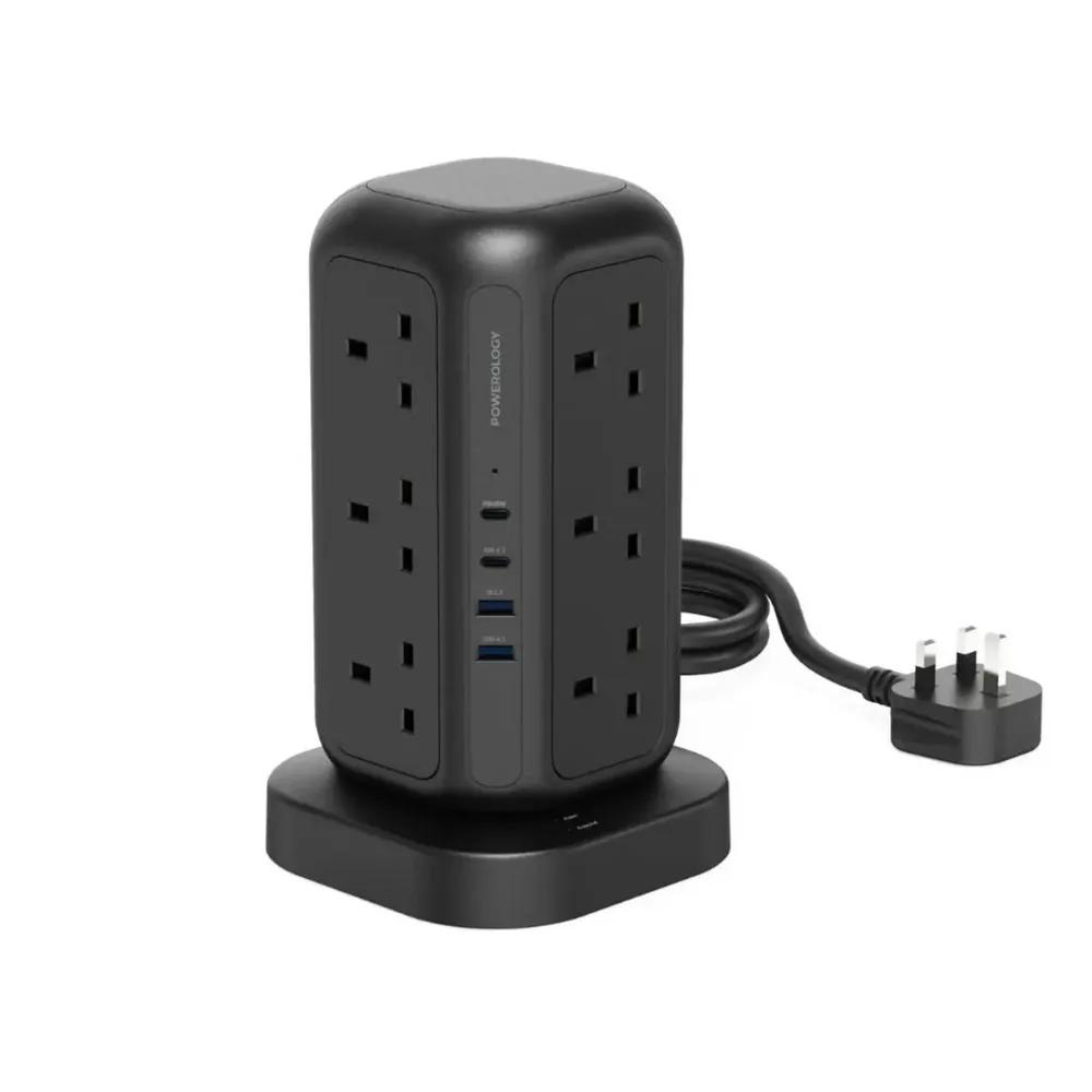 Powerology 12 Socket Multi-Port Tower Charge HUB