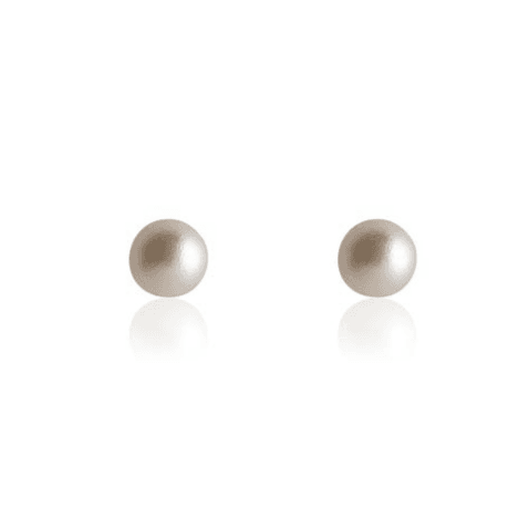 Faux Pearl Earrings | 4Mm Round Glass | Stainless Steel Posts