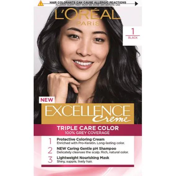 Loreal Excellence Creme Permanent Hair Color Black No 1