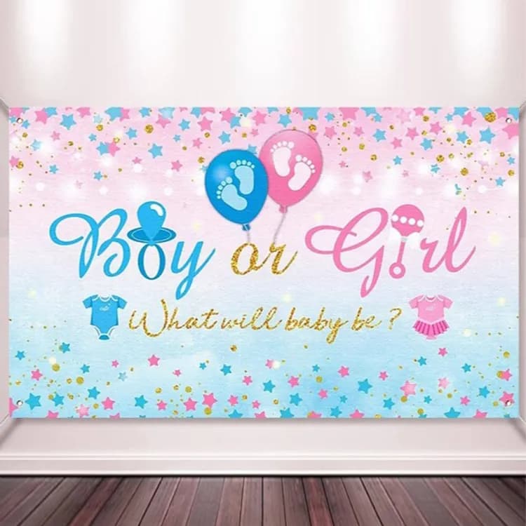 Gender Reveal - Baby Shower - Boy Or Girl Back Drop