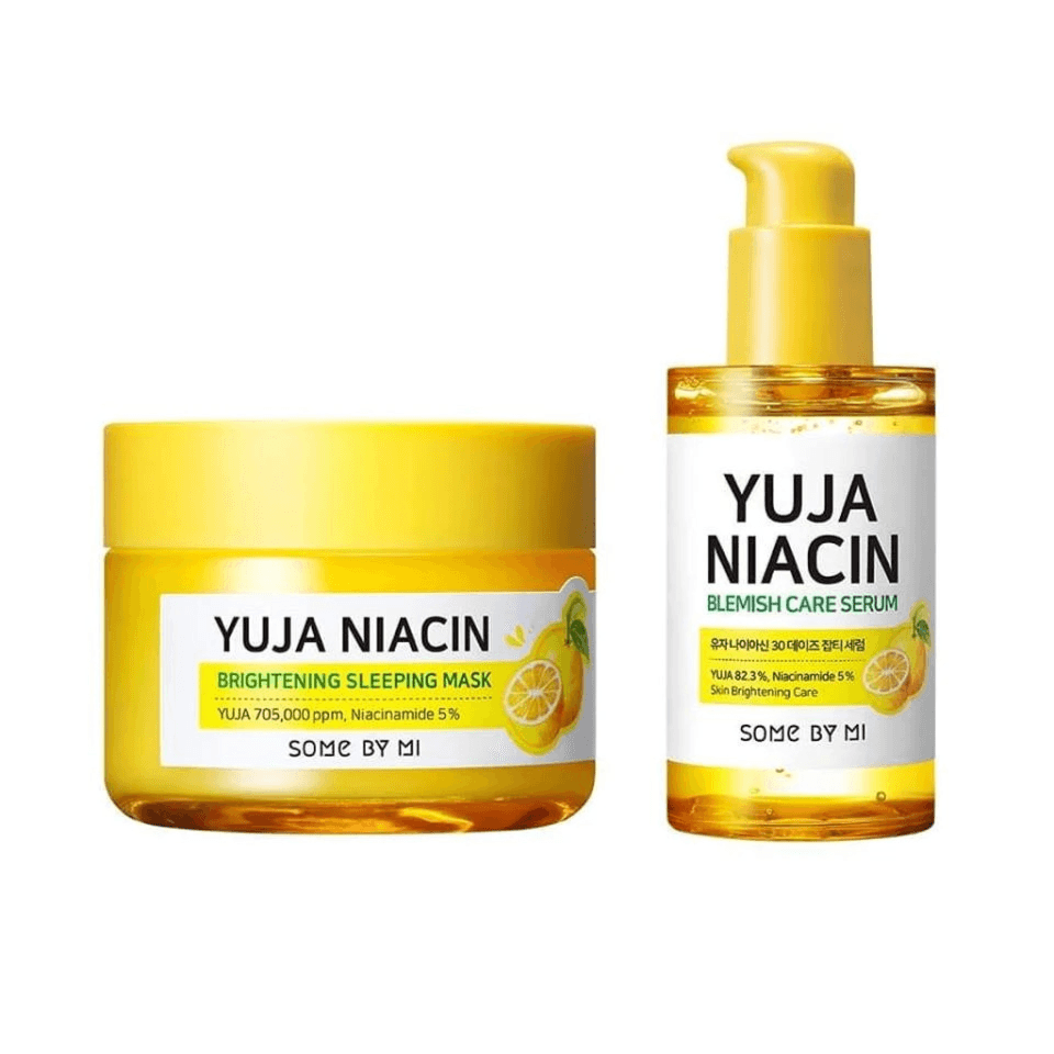 Yuja Niacin Brightening Sleeping Mask + Brightening Serum Set