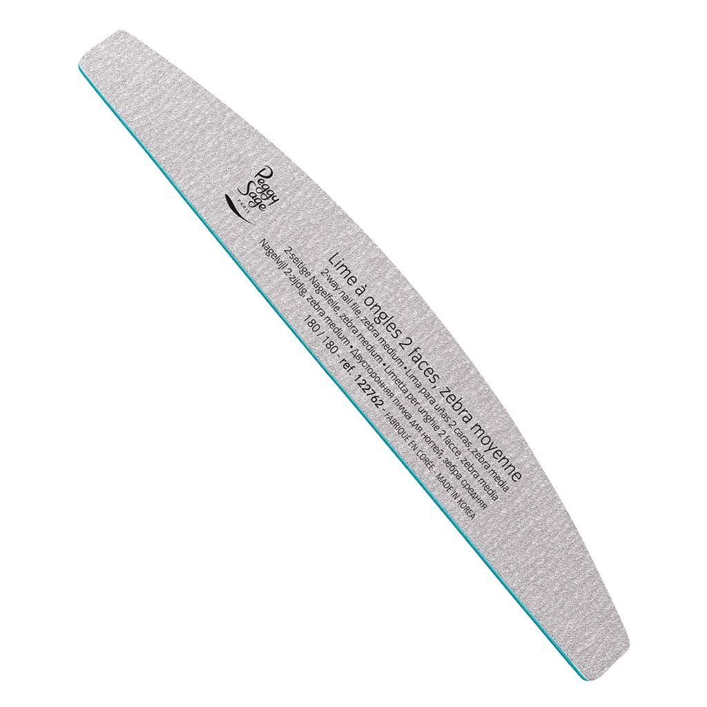 Peggy Sage 2-way Nail File, Zebra Medium 180/180