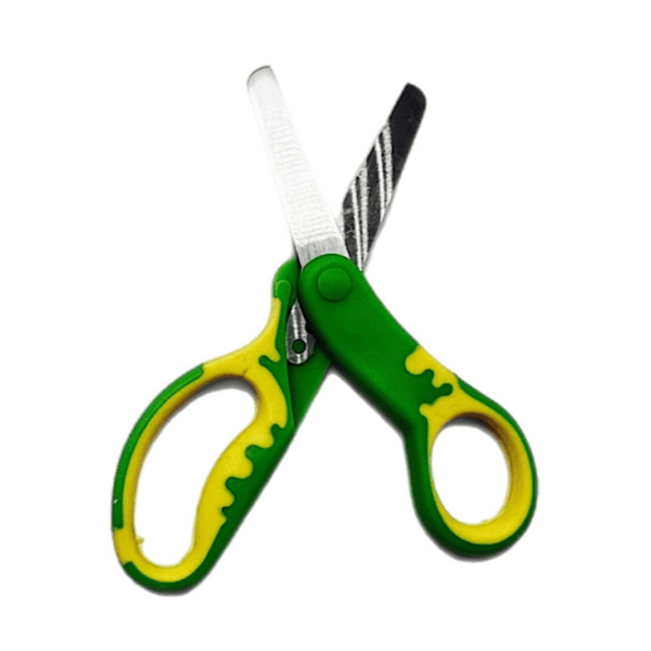 Fancy Office Scissors Size 5 Inch Yellow Green Color - 10130