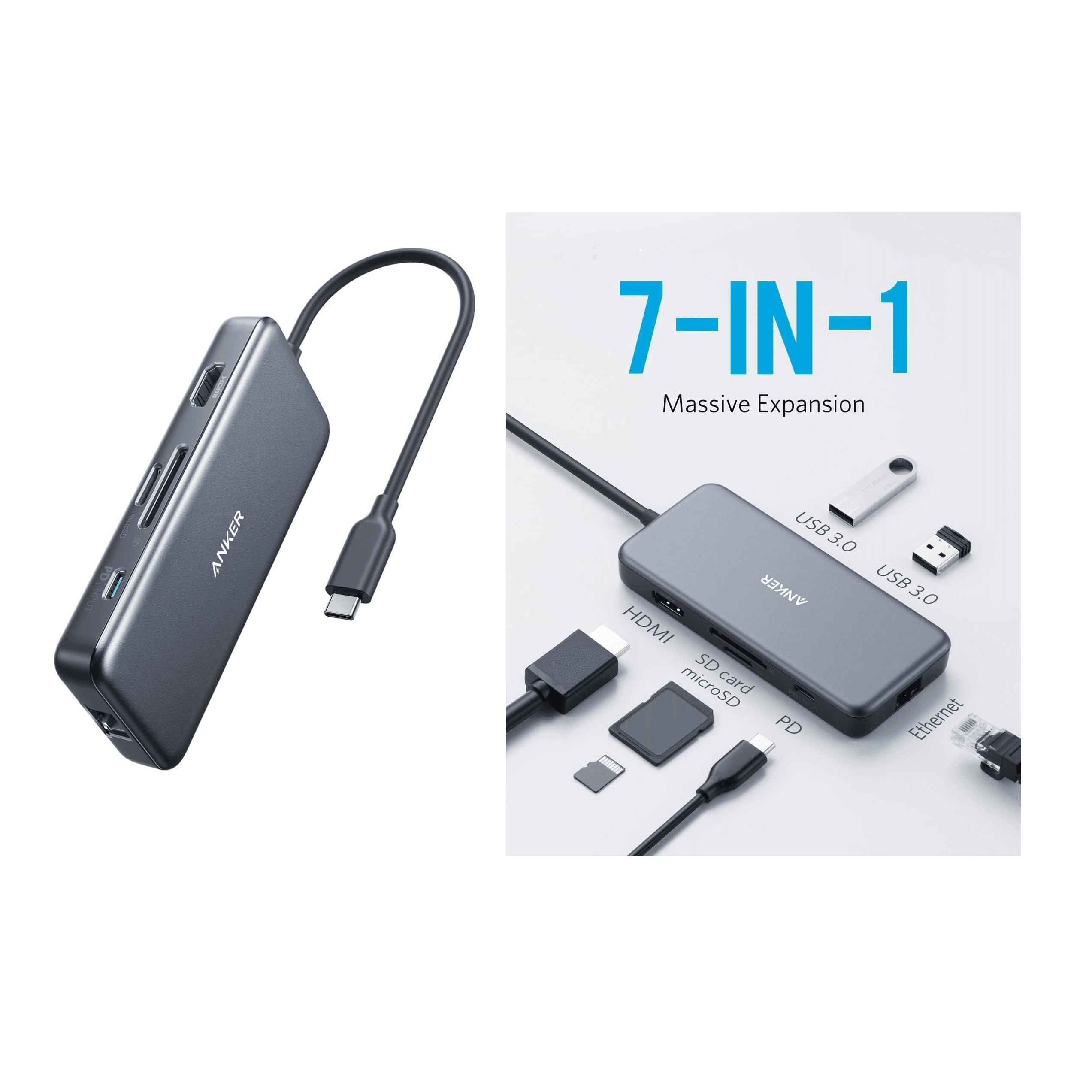 Anker 7-in-1 Premium USB C Hub Adapter A8352HA1