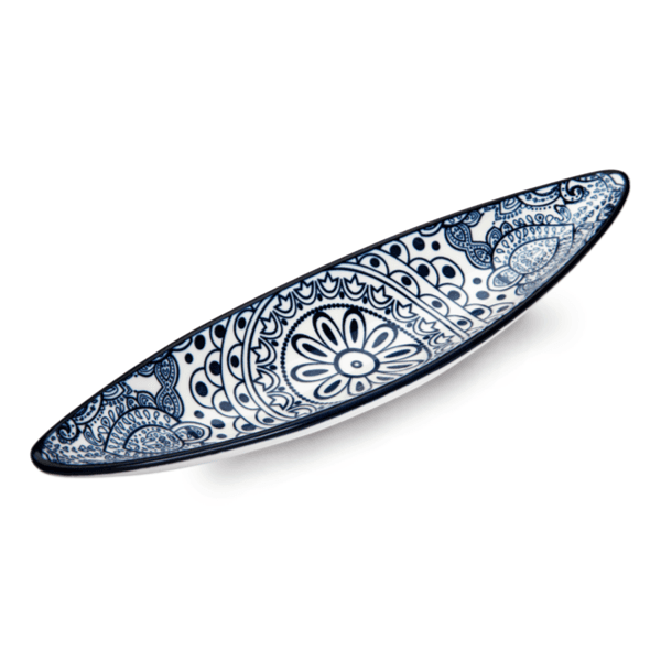 Che Brucia 9.125"Boat Shape Dish Arabesque/d03-018