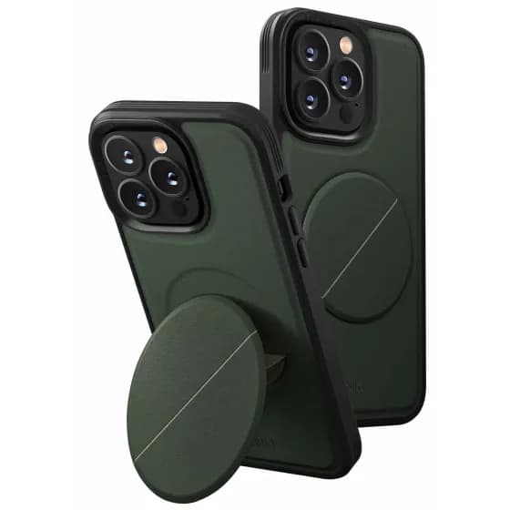 UNIQ Novo iPhone 14 Pro Grip & Stand Case / Pine Green - 8886463683026