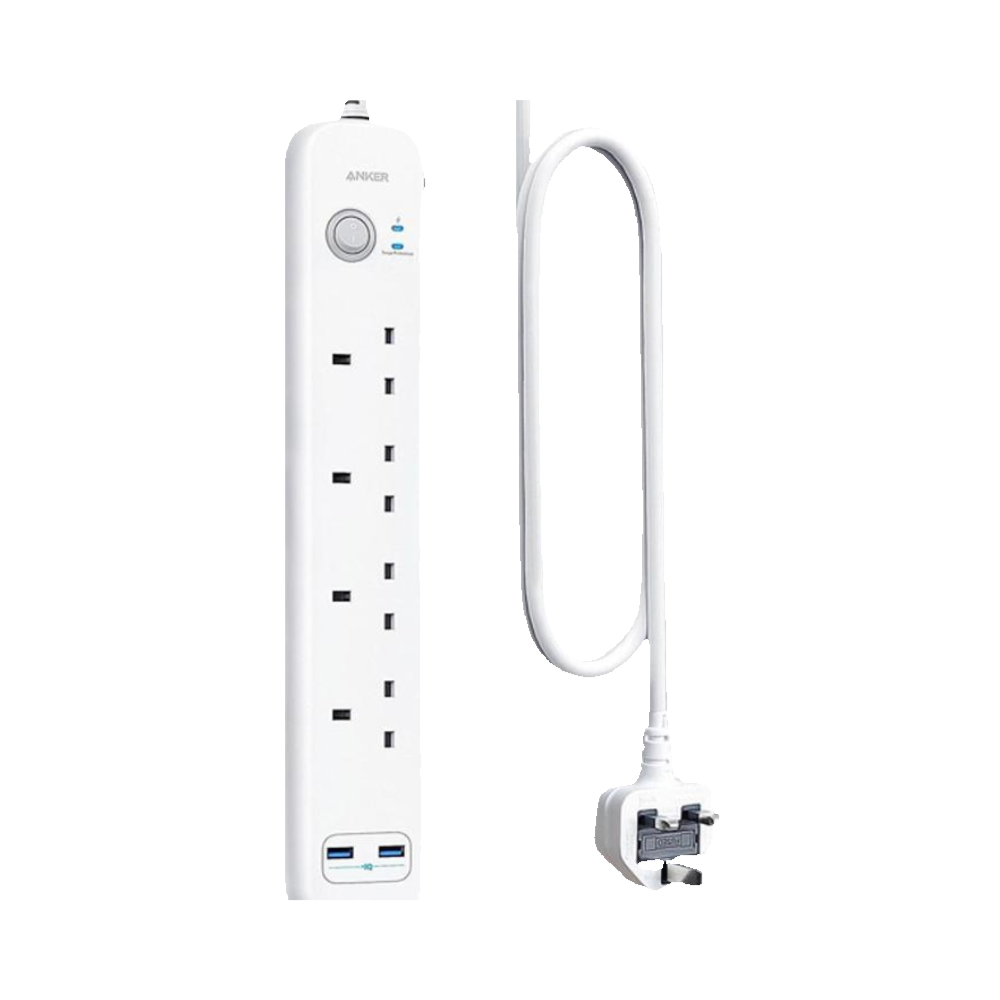 Anker Power Extend USB 4 Strip (6in-1 USB Power Strip) – White | A9141K21