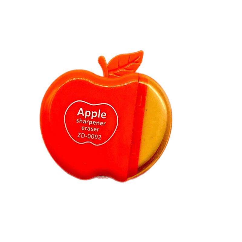 Apple Shape Sharpener And Eraser Orange Colour - 8781