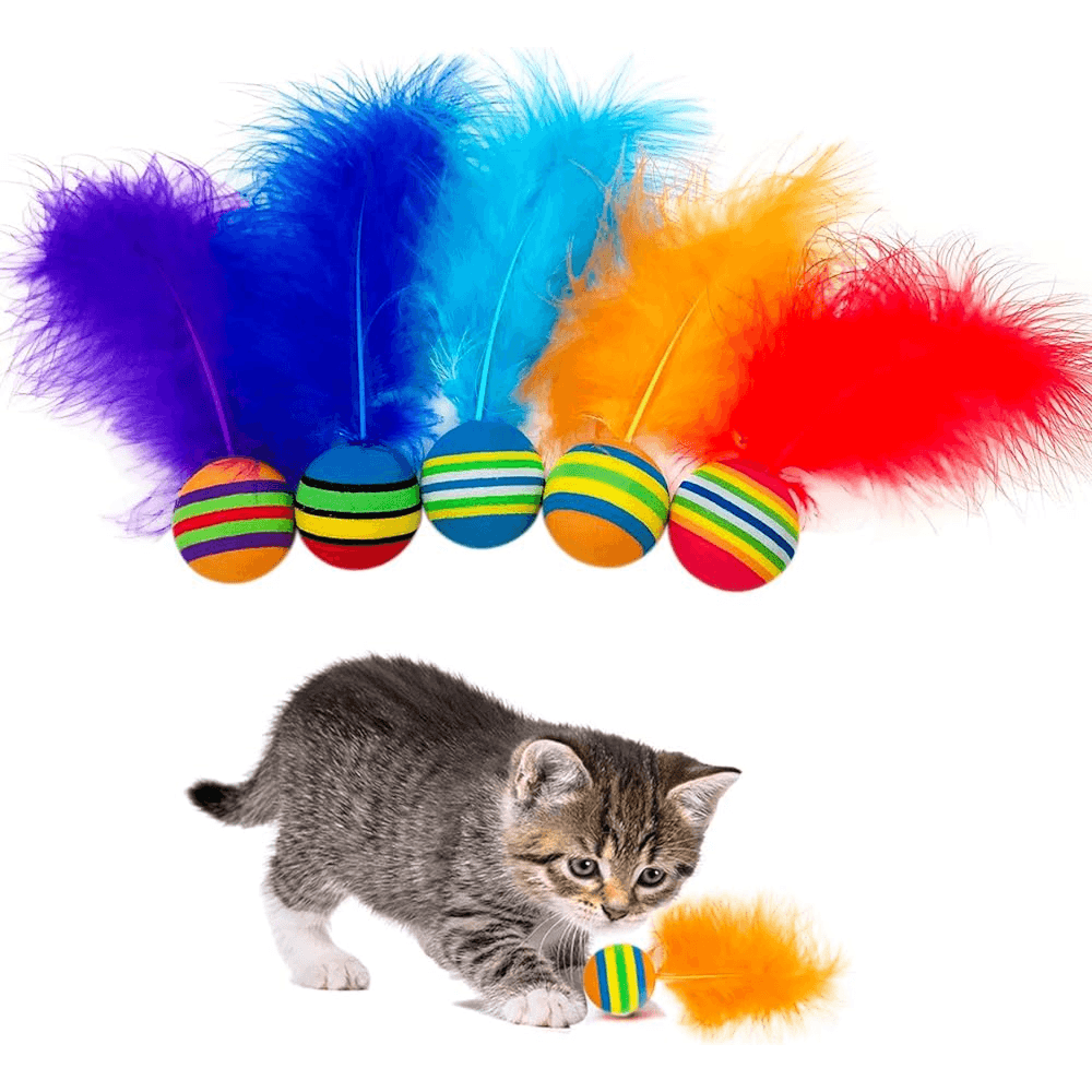 Alantia Eva Foam Ball With Feather Cat Toy