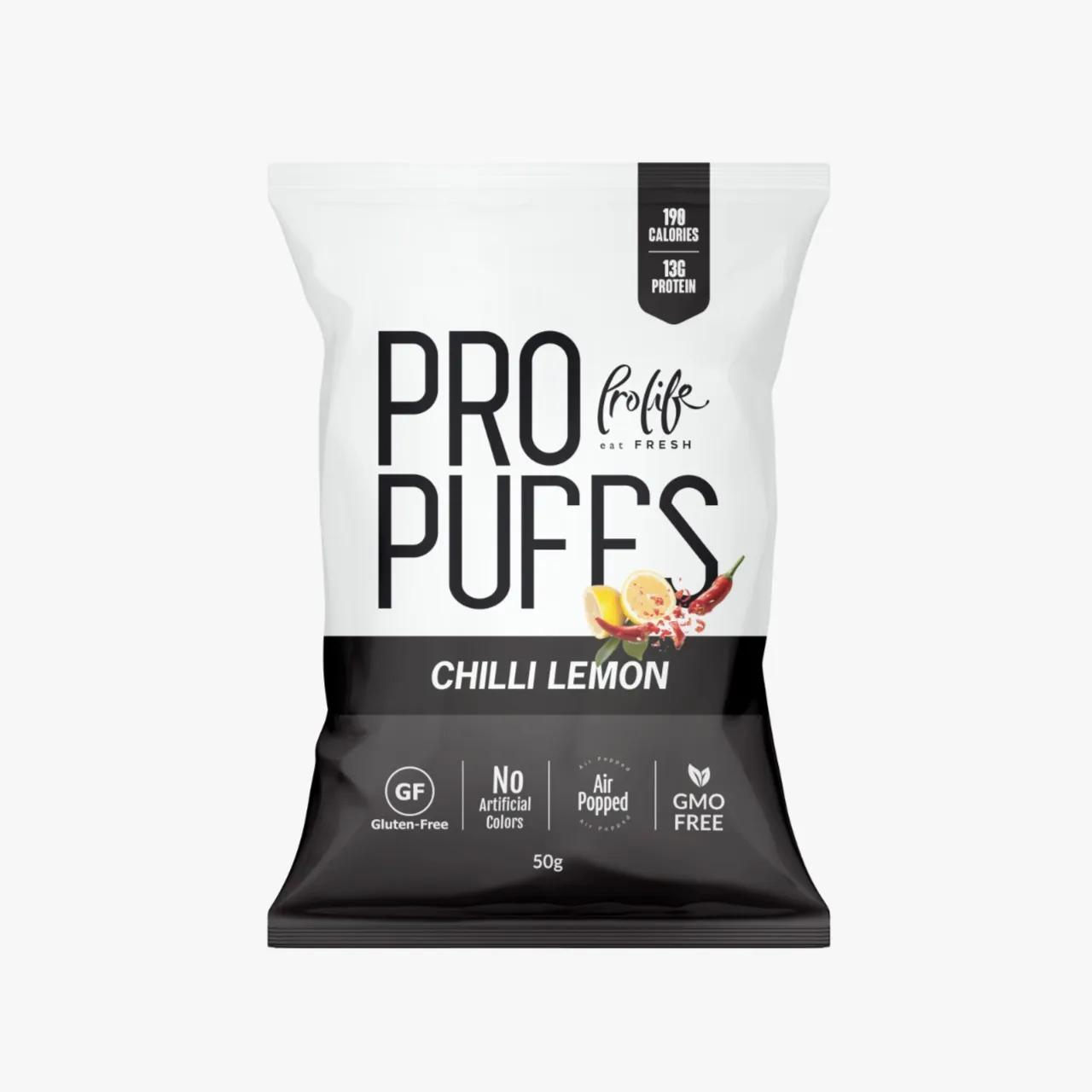 Prolife Protein Puffs Chilli Lemon 50Gm