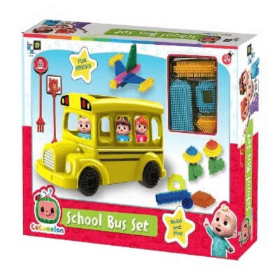 CoComelon School Bus Building Blocks Playset