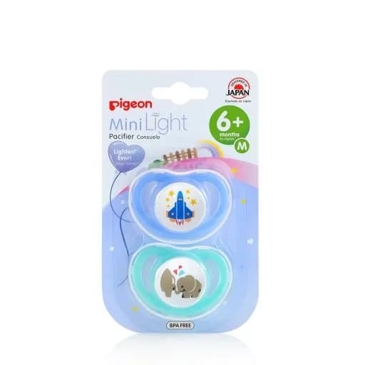 Pigeon Mini light Boy Pacifier Medium Size 6+months 2pcs code:78260