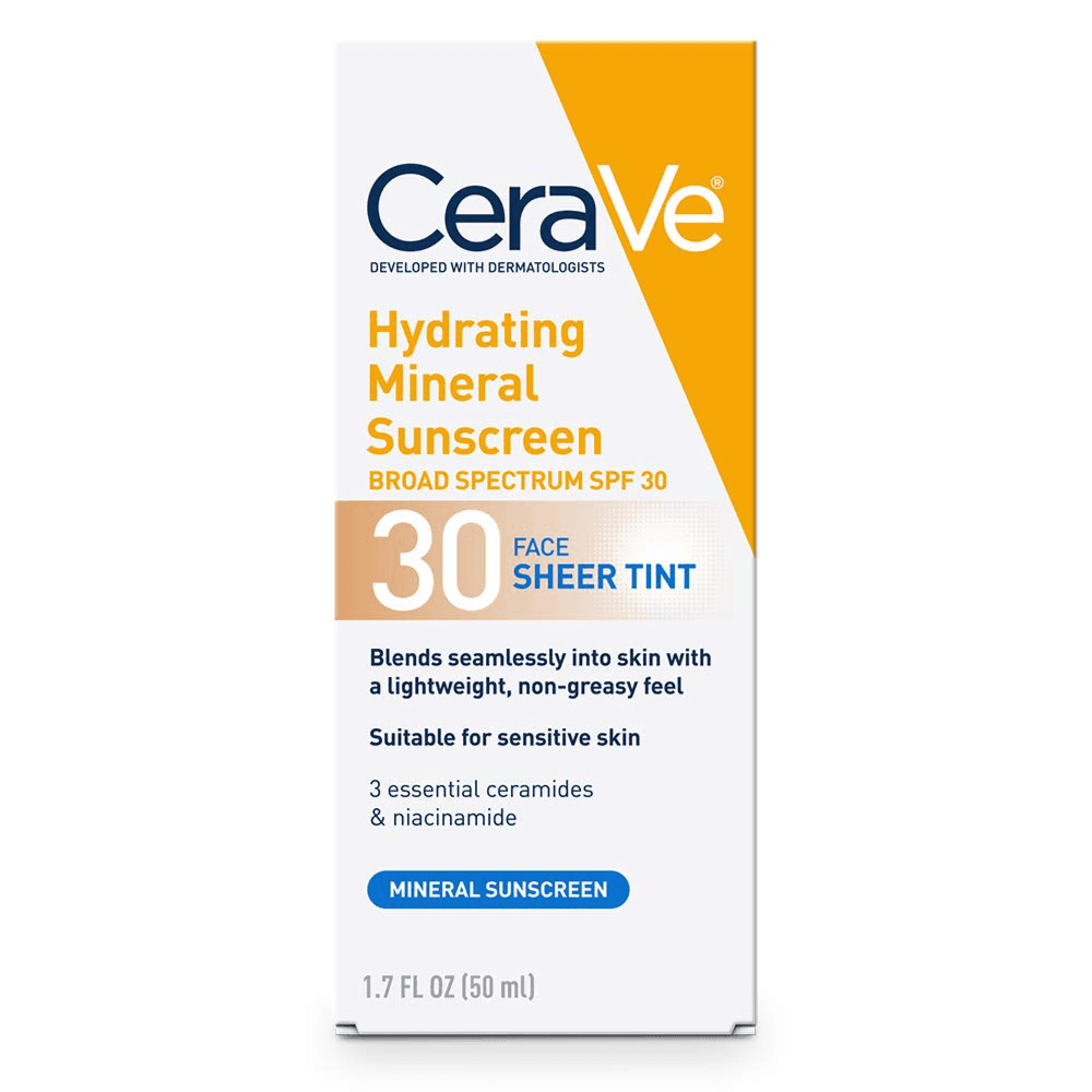 Cerave Hydrating Sunscreen with SPF 30 tinting for the face