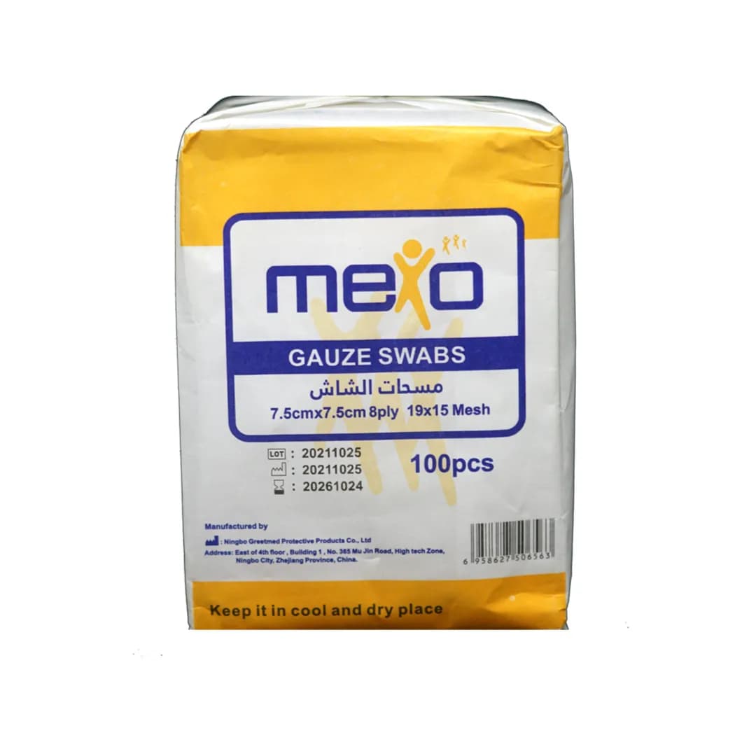 Mexo Gauze Swabs 75*75 Cm 4 Ply 100's