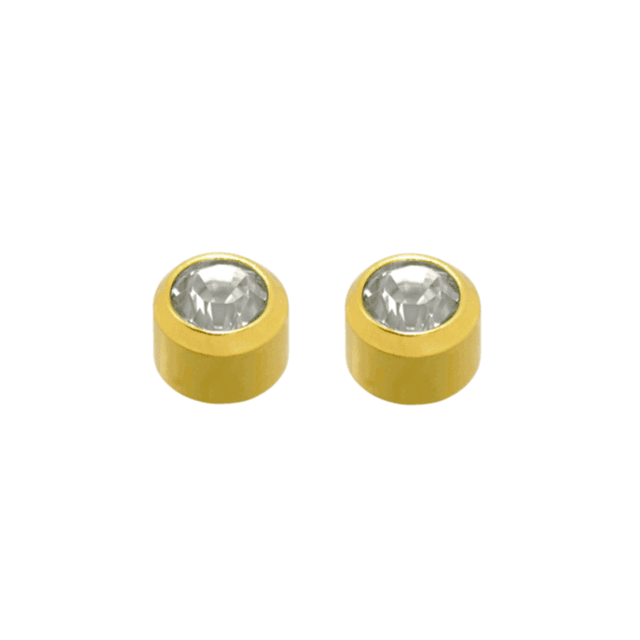 Sterilized Earrings Gold With Diamond