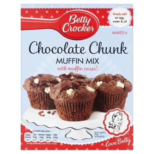 Betty Crockers Muffin Mix Chocolate Chunk 335gm