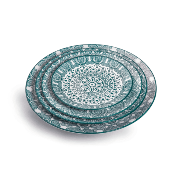 Che Brucia 6.5" Round Plate Green Arabesque/d03-062