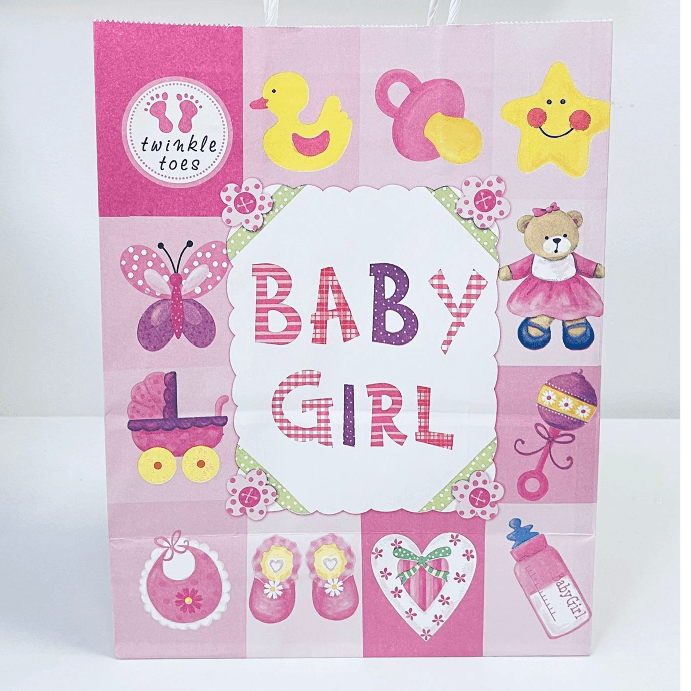 Small Twinkle Toes Baby Girl Pink Giveaway Gift Bags