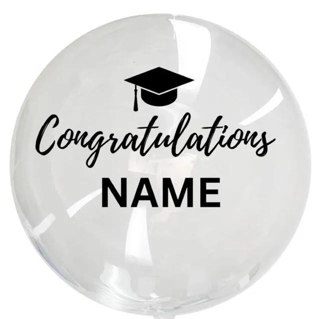 Clear Customized Helium Balloon - Graduation