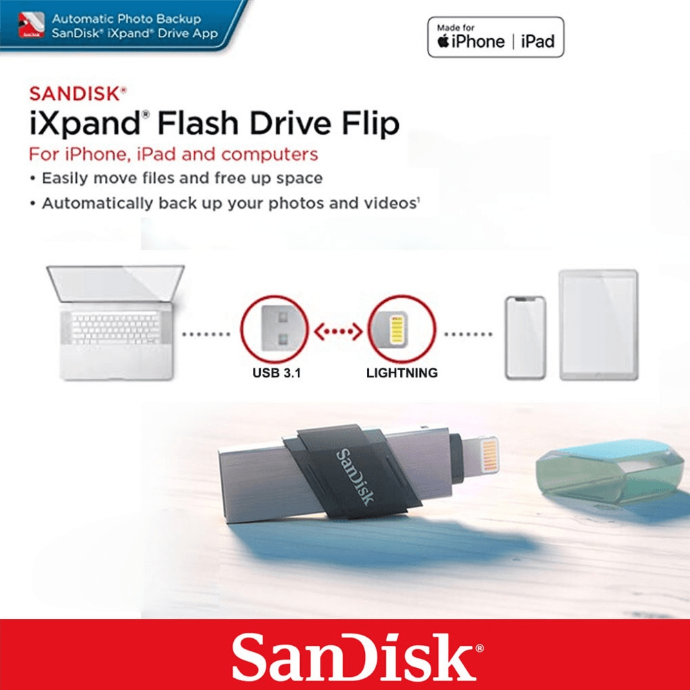 SanDisk iXpand Flash Drive Flip 256GB