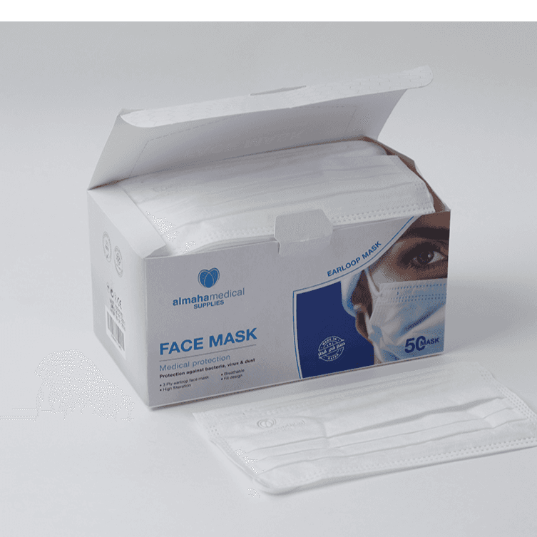 Almaha Medical Face Mask White 50S