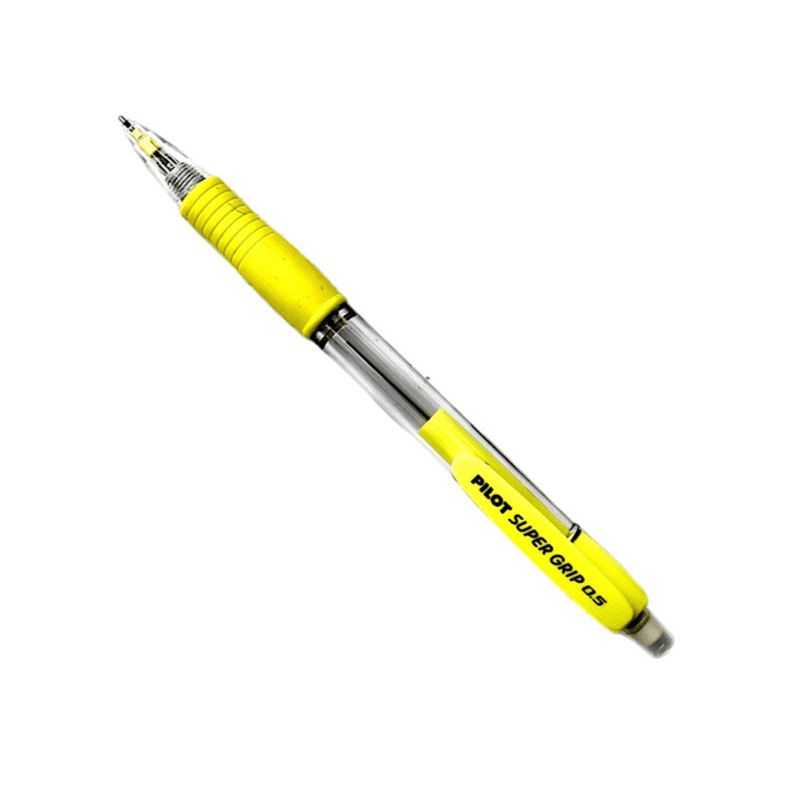 pilot 0.5mm super grip mechanical pencil, yellow - 1536