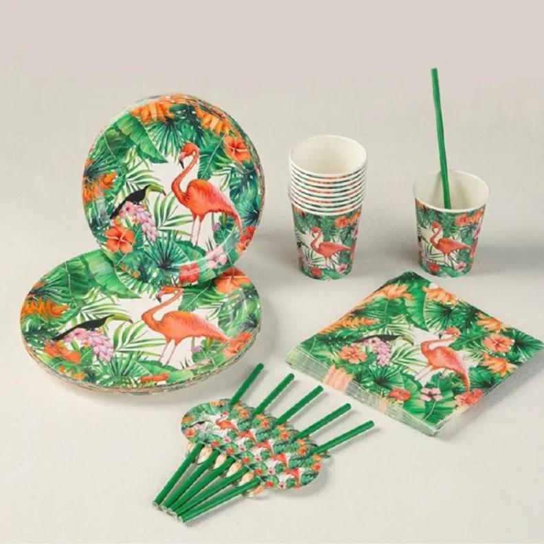 Flamingo Green Party Ware Set