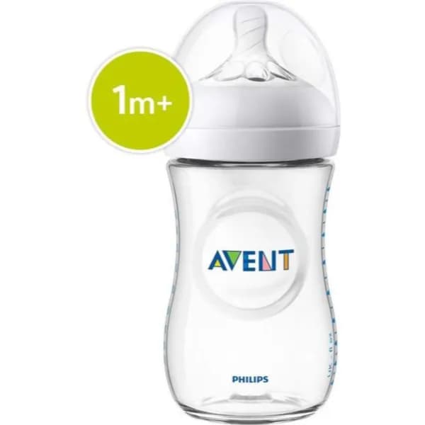 Avent Natural Plastic Nursing Bottle With Wide Breast-Shaped Teat For Natural Latch On 1+ Months 260ml  Code:SCF033/17