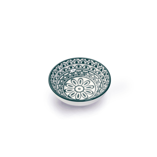 Che Brucia 3.125" Round Dish Green Arabesque/d03-056