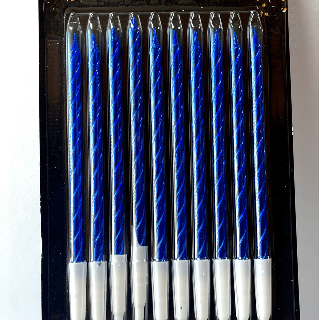 Classy Chrome Blue Slim Candle
