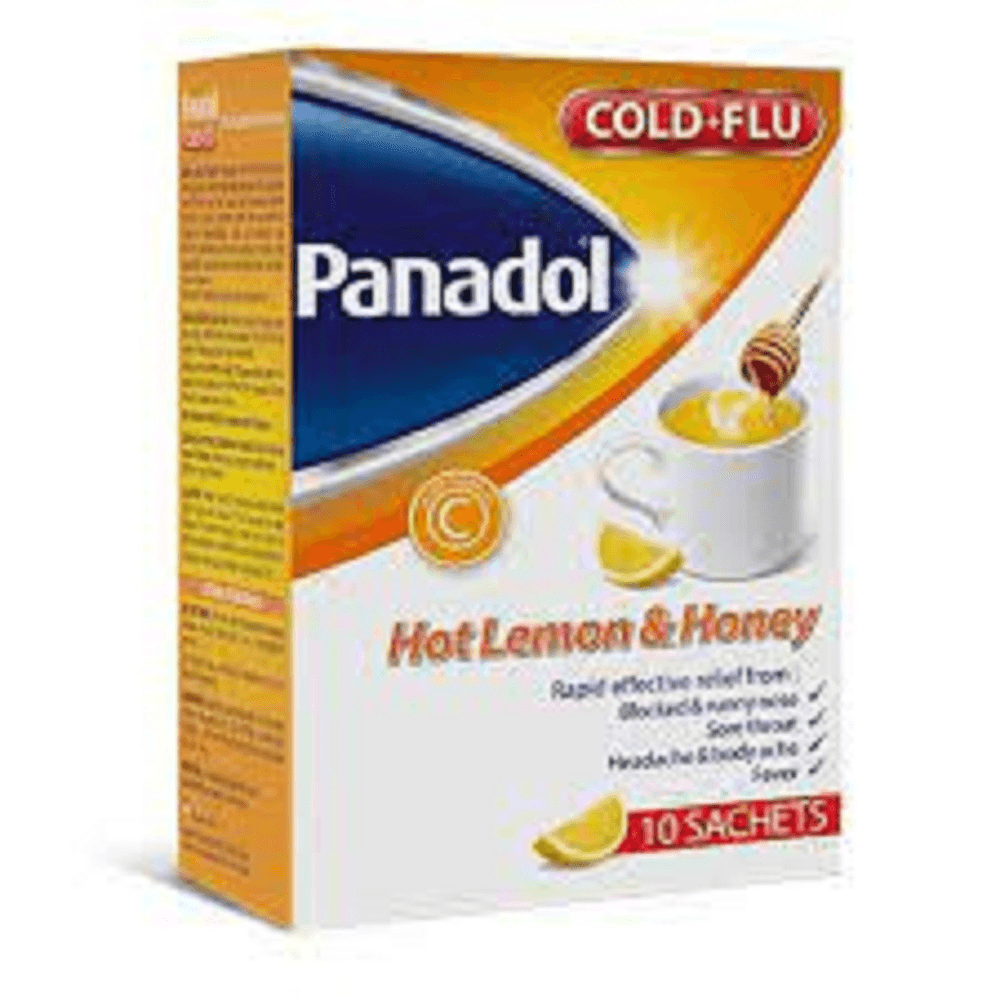 Panadol Cold & Flu Hot Lemon & Honey Sachet 10's