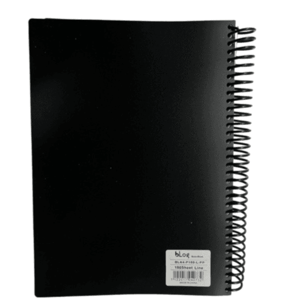 Blog University Ruled Notebook A4 Size 150 Sheets Black Colour - 605