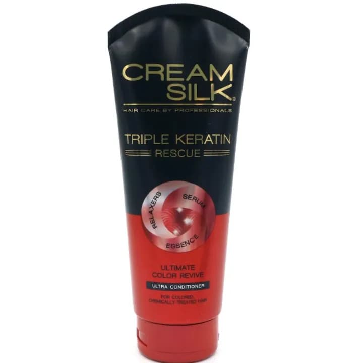 Cream Silka Triple Keratin Rescue Relaxers , Serum , Essence Ultimate Color Revive Conditioner 150ml