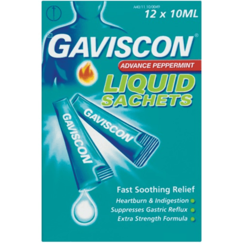 Gaviscon Advance Peppermint Liquid Sachet 10ml 12's