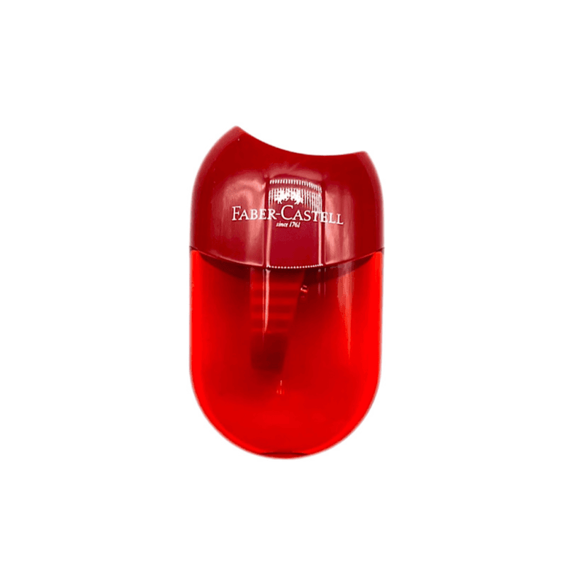 Faber Castell Single Hole Sharpener Clear Red Colour - 3386