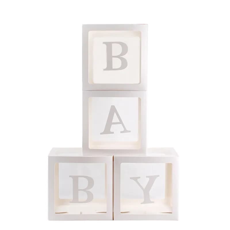 Baby Box Set White 4 Pieces No Balloons