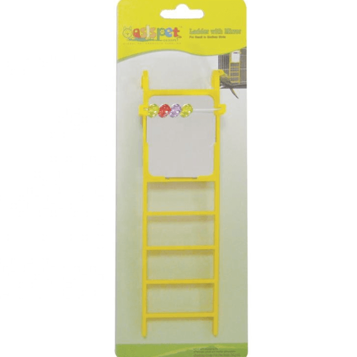 Oasispet Ladder With Mirror  For Small And Medium Birds