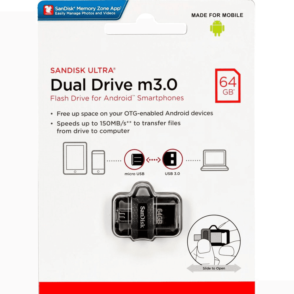 Sandisk Dual Drive Micro Flash Drive 64gb