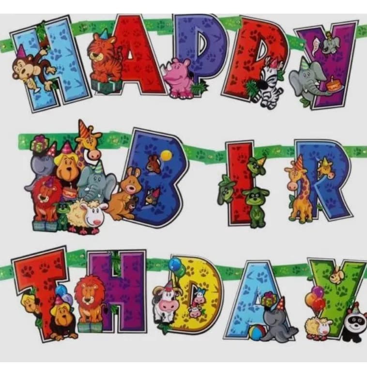 HBD Safari Cartoon Banner