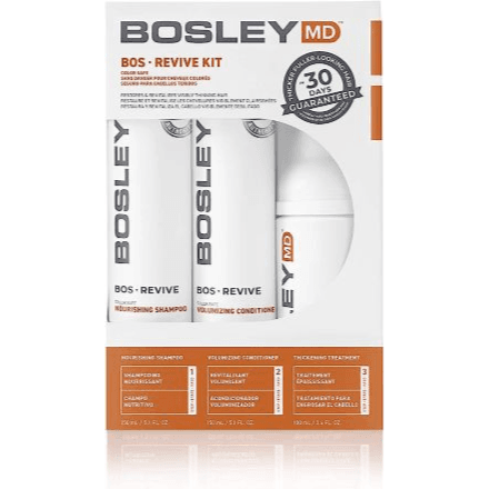 Bosley MD Bos Revive Kit For Color Hair To Restore & Revitalize Visibily Thinning Hair Include Nourishing Shampoo 150ml , Volumizing Conditioner 150ml & Thickening Treatment 100ml