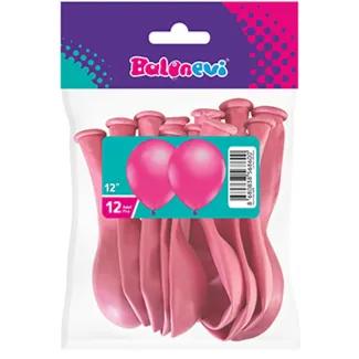 12" Metallic Fuchsia Balloon 12 Pieces Per Pack